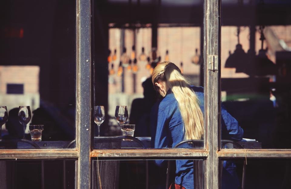 Waitress serving at a restaurant